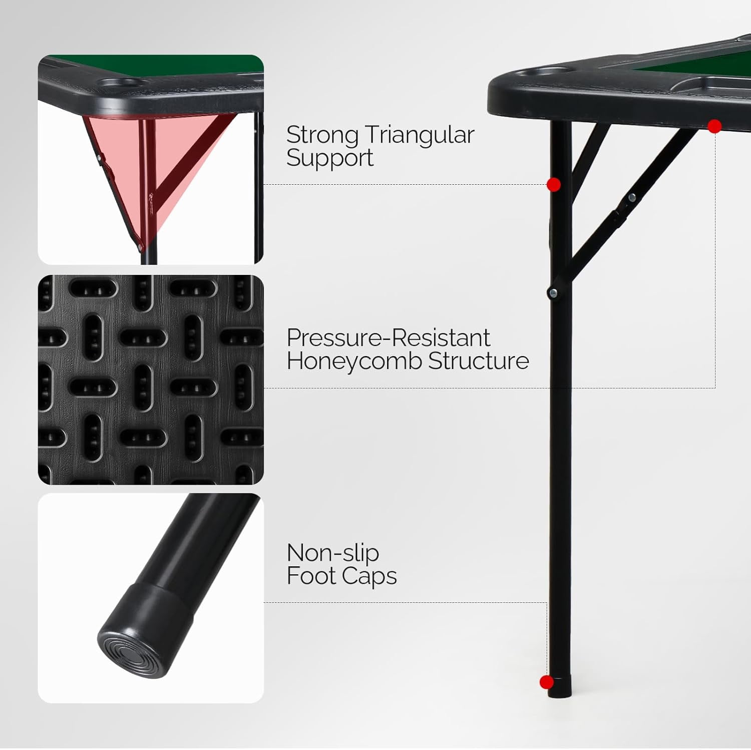 PEXMOR 39.5" Foldable Mahjong Table, 4 Player Card Game Table w/Cup Holders & Chip Grooves, Portable Folding Poker Domino Board Game Table for Blackjack, Texas Hold'em, Jigsaw Puzzles Game