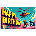 thumbnail image 2 of Comic Style Happy Birthday Banner with Helicopter Party Elements Backdrop Decoration for Birthday Party Photography Props Celebrations Party Supplies, 2 of 8