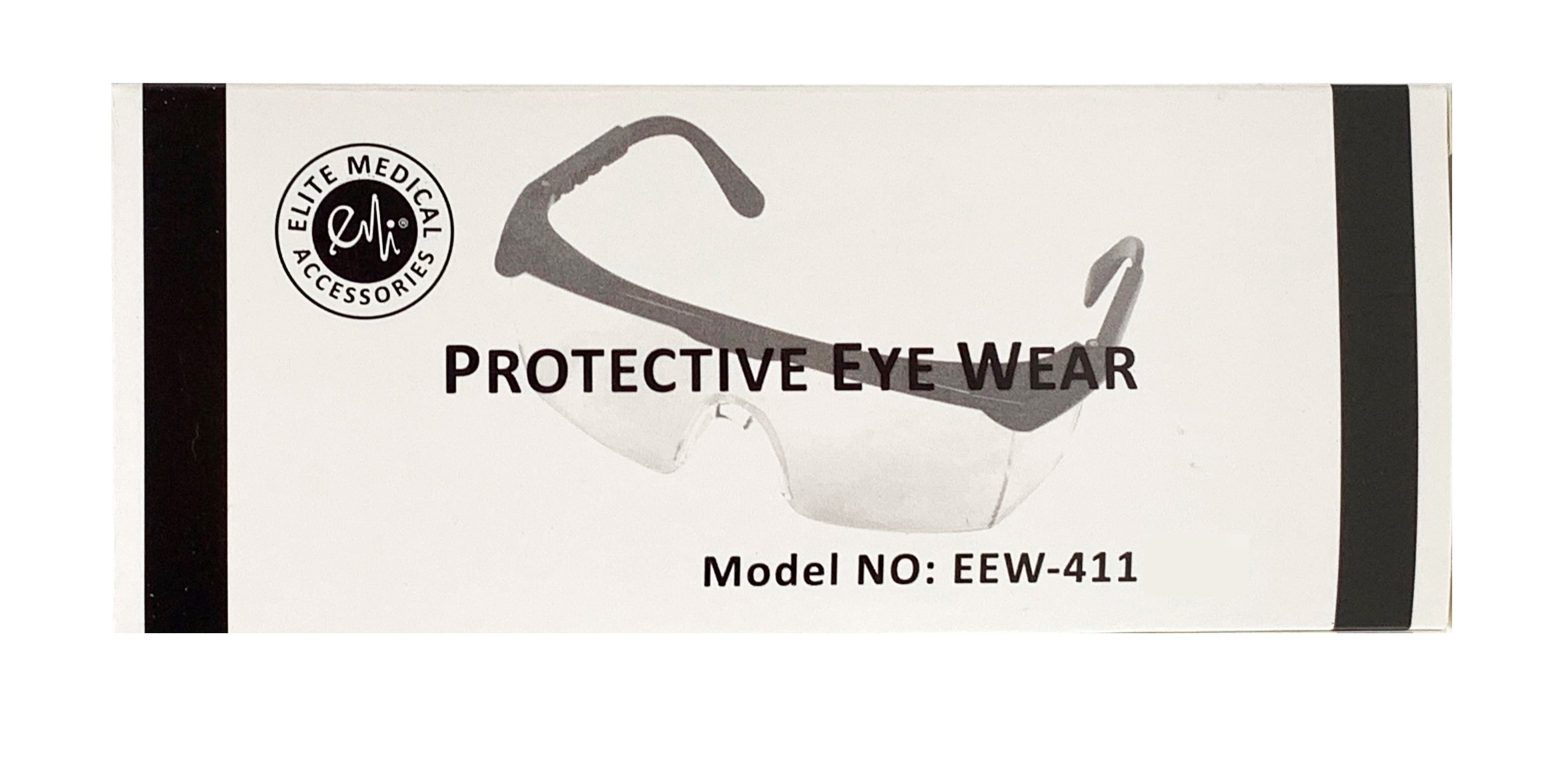 EMI # 411 10 PACK - 10 BLACK Full Frame Adjustable Eyewear Safety Glasses