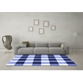 thumbnail image 3 of Ahgly Company Machine Washable Indoor Rectangle Checkered Blue Modern Area Rugs, 7' x 9', 3 of 4