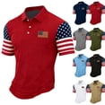 thumbnail image 4 of Men's USA 250th Anniversary Polo Shirt 1776-2026 Patriotic American Flag Sleeve Golf Shirt, 4 of 4