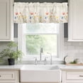 thumbnail image 3 of Watercolor Wildflowers Rod Pocket Curtain Valance, Farmhouse Country Botanical Flowers Farmhouse Window Valance for Living Room, Bedroom, Kitchen 42"W x 12"L, 3 of 9