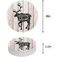 thumbnail image 1 of RYLABLUE Merry Christmas Elk Set of 8 Round Coaster for Drinks, Absorbent Ceramic Stone Coasters Cup Mat with Cork Base for Home Kitchen Room Coffee Table Bar Decor, 1 of 5