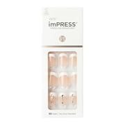 KISS imPRESS Press-on Manicure, French Tip, Short, Square, 'Falling', 33 Ct.