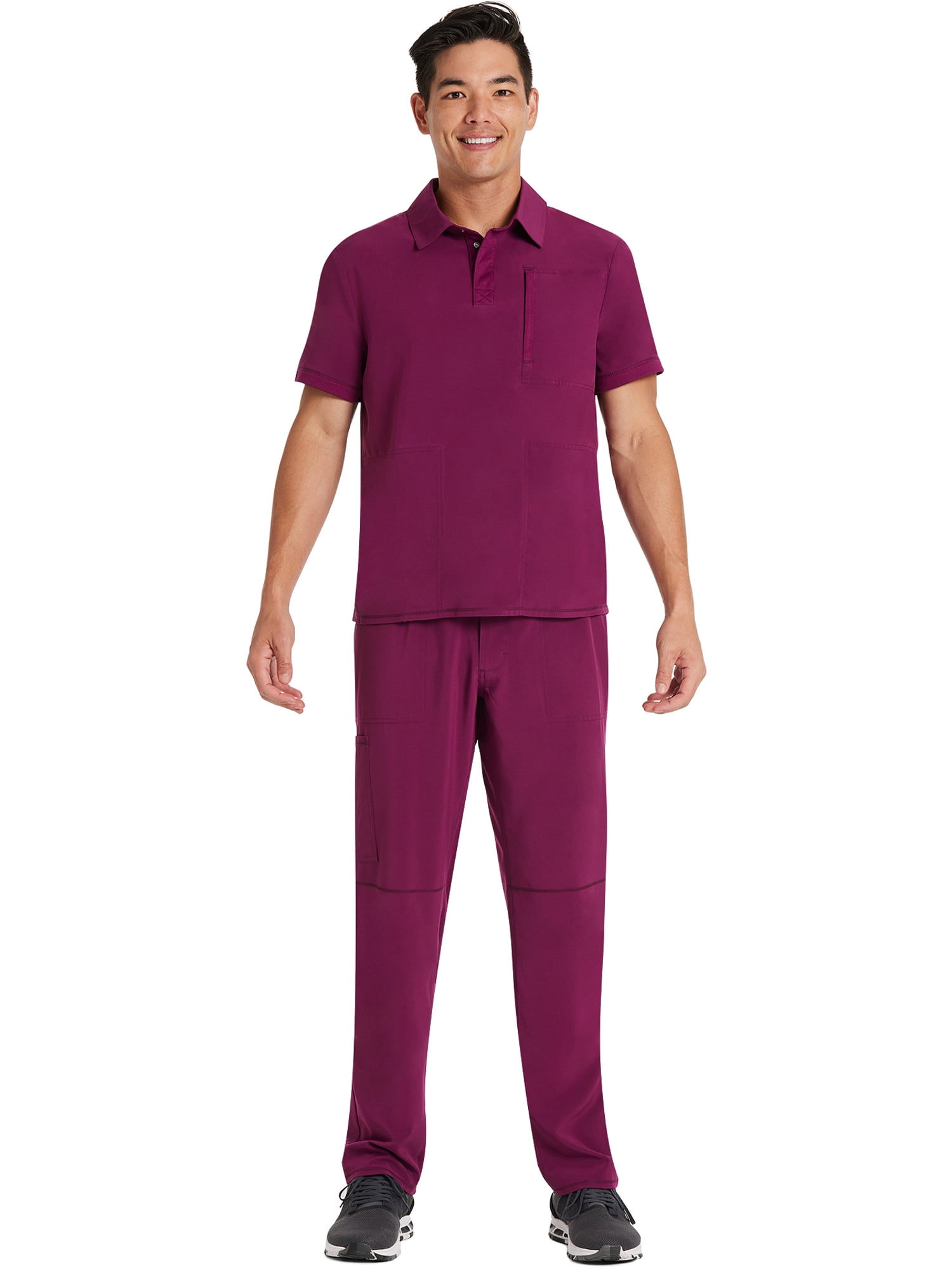 Scrubstar Men's Premium Performance Stretch Polo Scrub Top, Sizes XS-3XL
