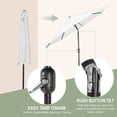 thumbnail image 4 of WestinTrends Paolo 9 Ft Outdoor Umbrella, Patio Shade Market Table Umbrella with Push Button Tilt and Easy Open Crank, White, 4 of 15