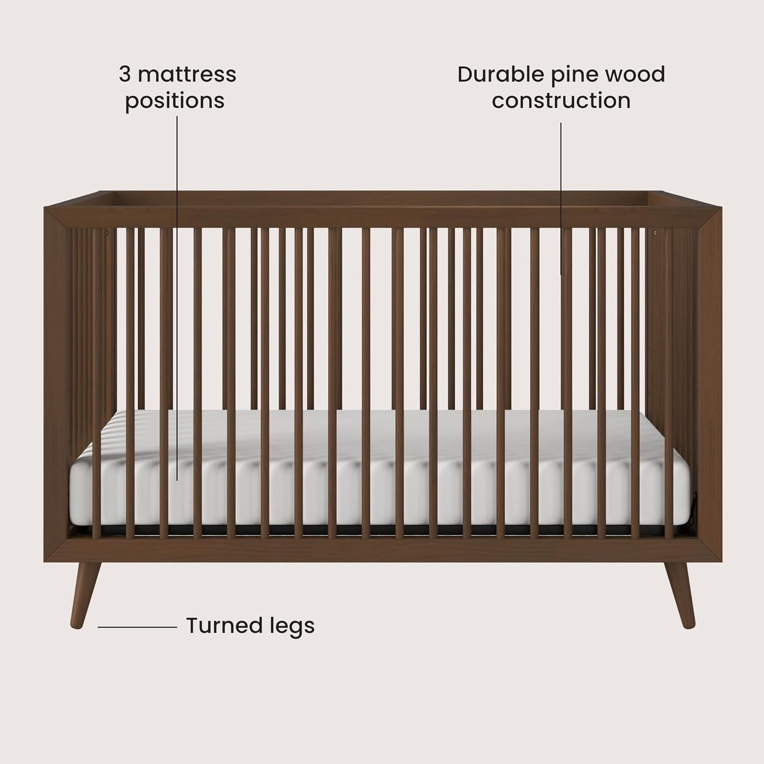 Child Craft 4-in-1 Convertible Crib, Kids, One Size, Brown