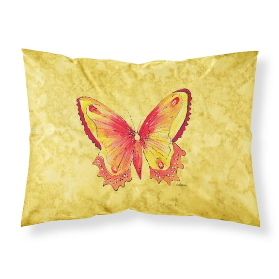 Carolines Treasures 8857PILLOWCASE Butterfly on Yellow Fabric Standard Pillowcase Standard multicolor