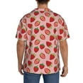 thumbnail image 5 of Vsdgher Strawberries Print Men's Wrinkle Free Untucked Cuban Shirt Business Casual Button Down Shirts Short Sleeve Shirt, 5 of 7