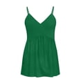 thumbnail image 6 of Camisole Tops For Women Casual Green V Neck Solid Color Tank Sleeveless Tank Summer Tops For Women, 6 of 6