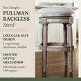 thumbnail image 5 of Maven Lane Pullman Backless Bar Stool in Reclaimed Oak Finish w/ Ash Grey Fabric Upholstery, 5 of 5