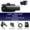 thumbnail image 3 of OBDPEAK Full HD 1080P Car DVR Dashcam 3 Cameras WDR Night Vision Dual Lens Rearview Cam Reverse Auto Video Recorder 24H Parking, 3 of 5
