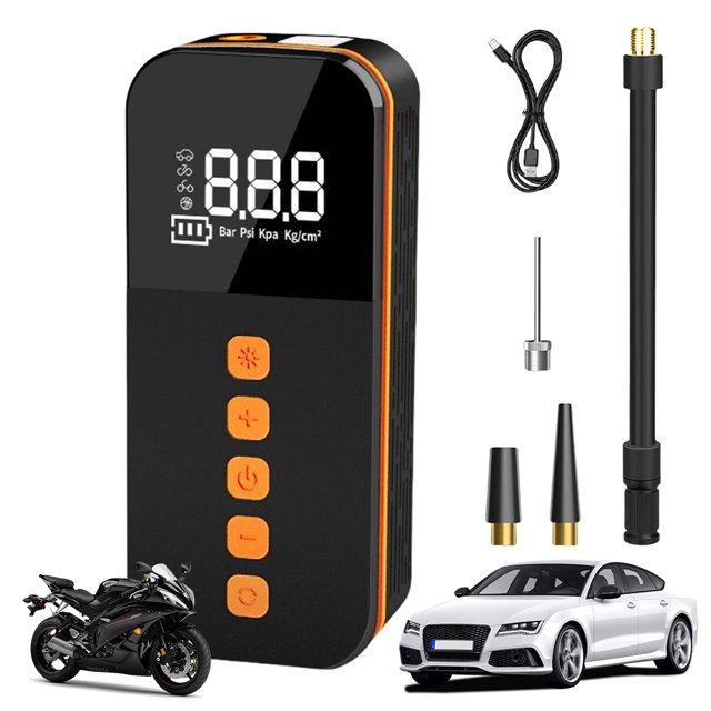 Compresor Aire Inalámbrico para Coche Inflador Neumáticos Digital 150PSI Con LED 1500mAh