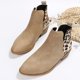 thumbnail image 4 of NECHOLOGY Botas Mujer Adulto Femenino Zapatos Botines para mujer Botines de de tacón grueso con cremallera lateral puntiaguda de cuero de retazos con estampado de vintage para mujer (Khaki, 6.5), 4 of 7