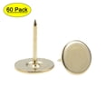 thumbnail image 1 of Uxcell 0.63''x0.79'' Clavos de tapicería con cabeza plana para muebles, tono dorado de hierro, 60 piezas, 1 of 5