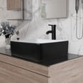 thumbnail image 5 of Black And White Ceramic Bathroom Sink, 16" X 12" Above Counter Porcelain Vessel Vanity Sink, Rectangle Modern Art Basin, 5 of 7