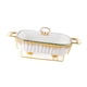 thumbnail image 5 of Cazuela de cerámica para buffet, calentador de alimentos, cubierta transparente, plato para frotar, bandeja para Buffet, para banquetes festivos, 5 of 8