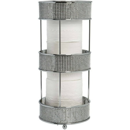 Bath Bliss Toilet Tissue Holder, Pave Diamond, Chrome