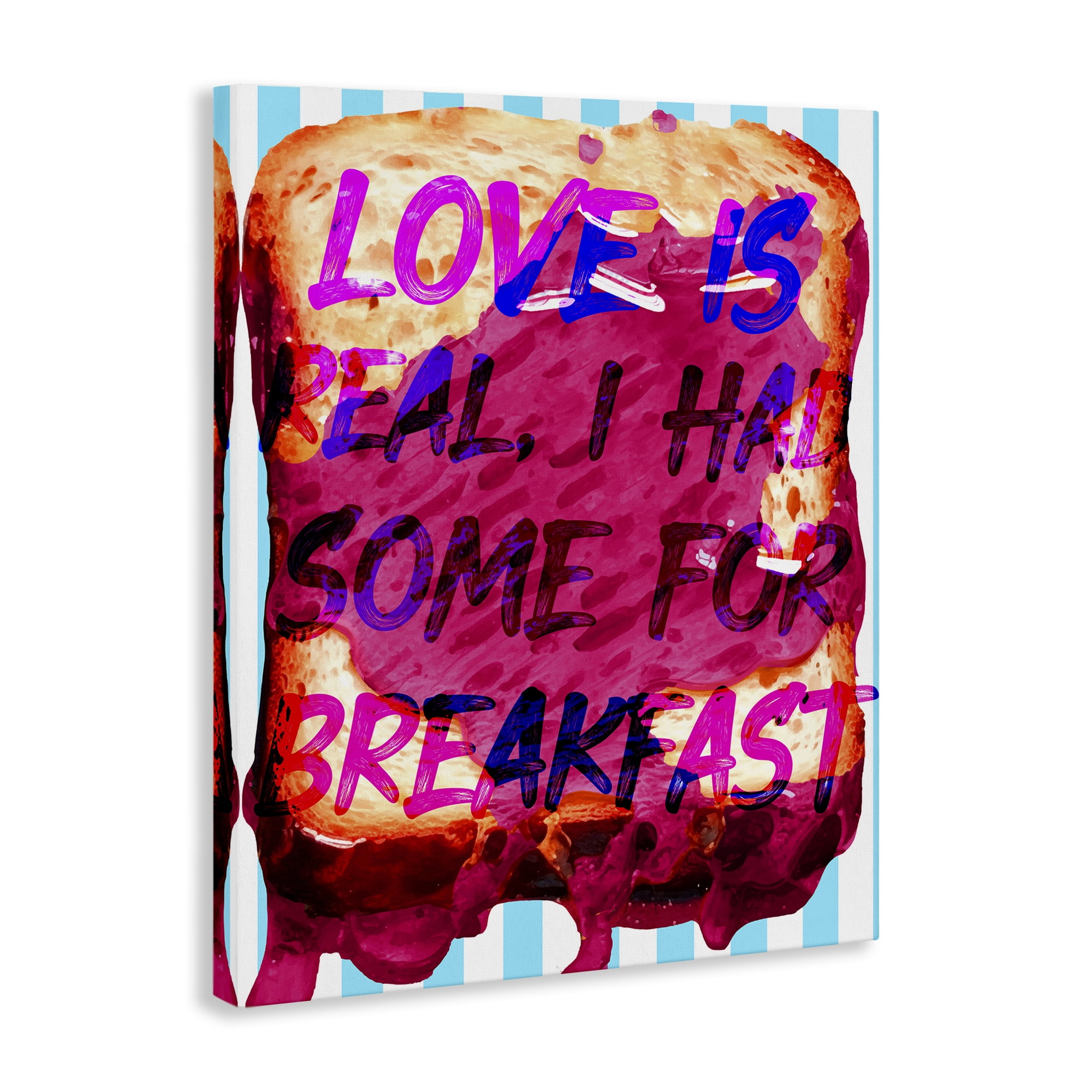 Stupell Industries Love Is Real Breakfast Food & Beverage Painting Gallery Wrapped Canvas Art Print Wall Art, 36 x 48