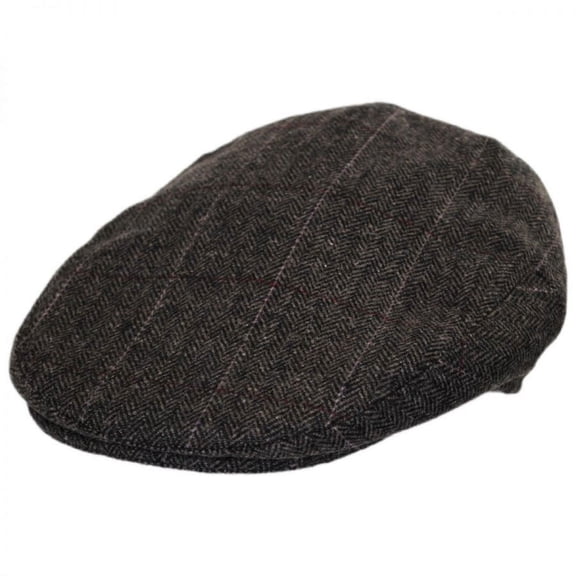 Euston Herringbone Plaid Wool Blend Ivy Cap - S - Mocha