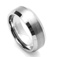 thumbnail image 2 of Men Women Tungsten Carbide Wedding Band Ring 8mm Comfort Fit Beveled Edges For Men & Women, 2 of 3