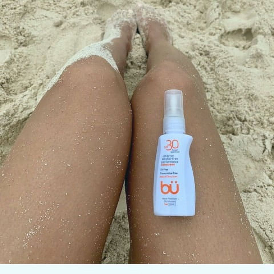 3 Pack - Bu SPF 30 Wowmist Sunscreen Spray - Clear Moisturizing, Safe and Effective. Travel Sport Sensitive Skin. (Natural Citrus- 1 oz)