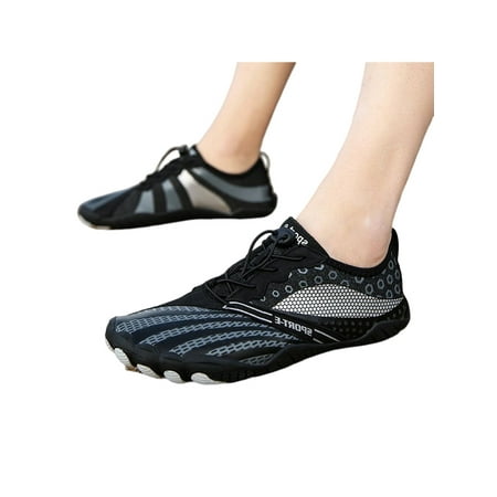 

Crocowalk Unisex Water Shoes Barefoot Aqua Socks Quick Dry Beach Shoe Lightweight Slip On Flats Womens Mens Anti-Slip Magnetic Swim Sneakers Blue Black 7
