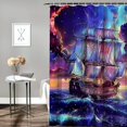 thumbnail image 2 of Orinice Fantasy Ship Bathroom Decor Set with Hooks, Colorful Luxurious Graphic Print Polyester Fabric Shower Curtain, Chic Modern Design 36x72, 2 of 7