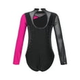 thumbnail image 4 of YONGHS Kids Girls Sparkle Ballet Dance Long Sleeve Gymnastics Leotard Sports Tumbling Bodysuit Hot Pink 10, 4 of 7