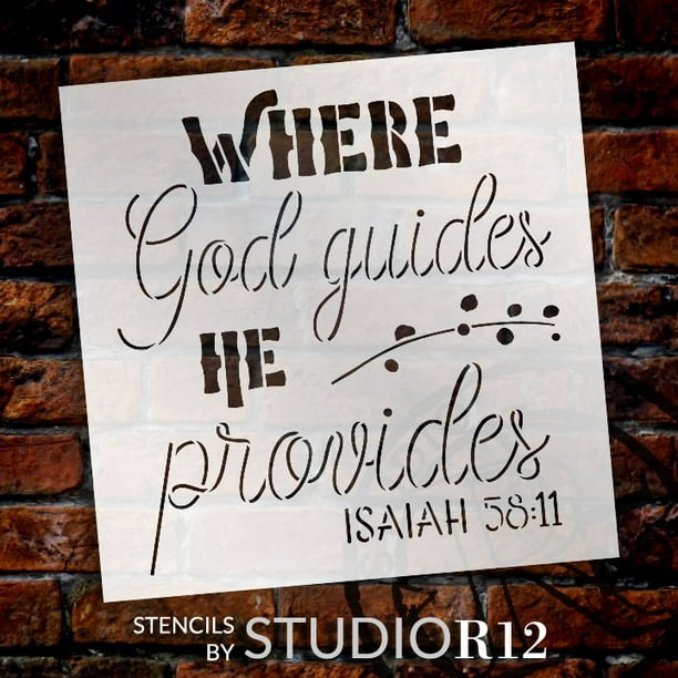 isaiah 5811 bible verse stencil by studior12 where god guides he