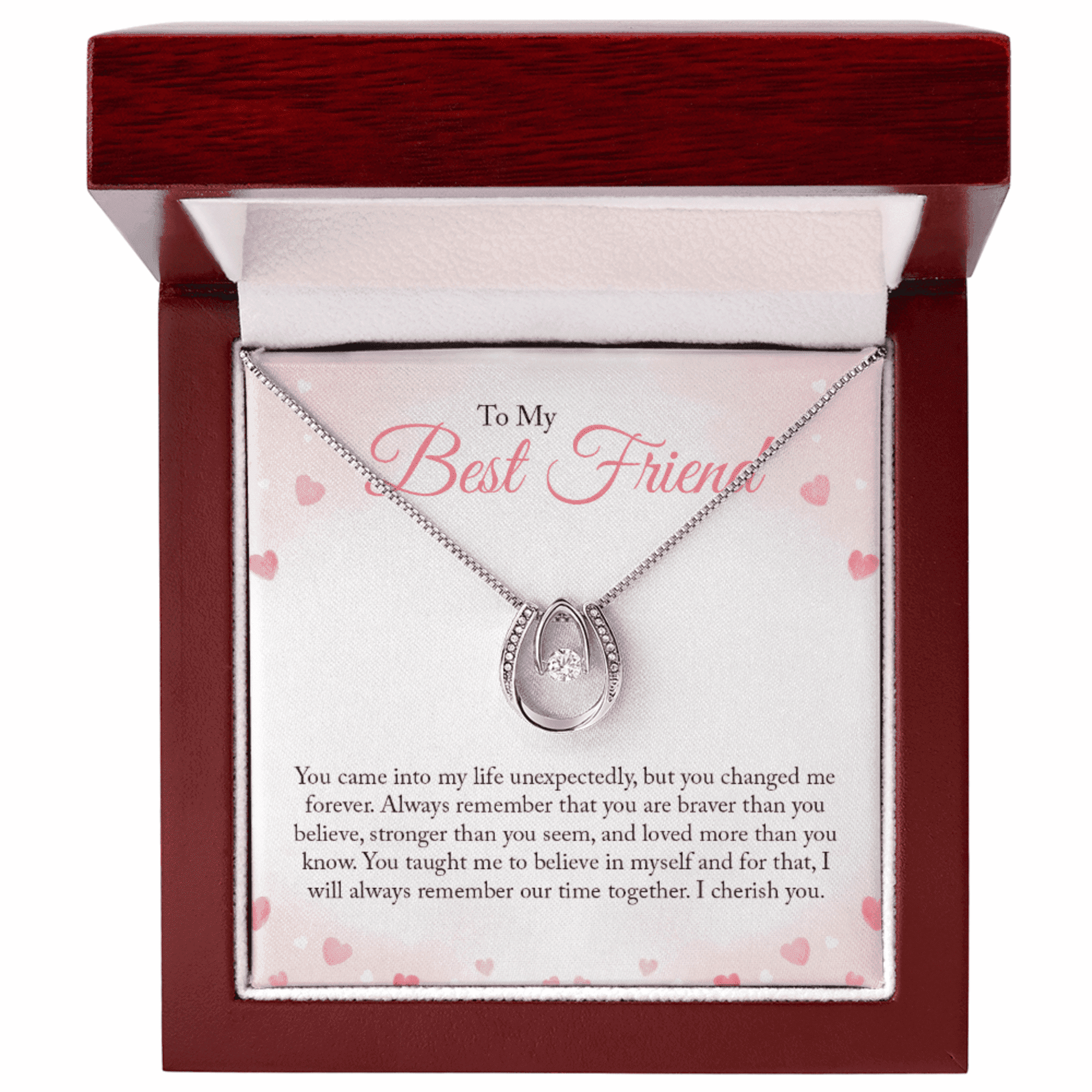 To my Bestie Gift Necklace, Birthday Gift Necklace For Best Friend, BFF Necklace, Lucky In Love Gift Necklace, Christmas, Graduation Jewelry
