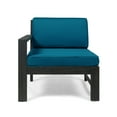 thumbnail image 2 of Santa Otis Outdoor 3 Seater Acacia Wood Sofa Sectional with Cushions, Dark Gray and Dark Teal, 2 of 4