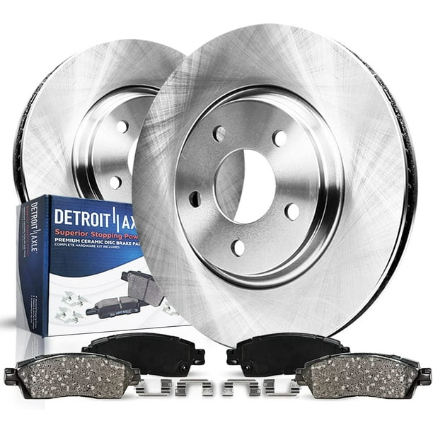 Detroit Axle - Front Disc Rotors Ceramic Pads Replacement for 1999-2006  Jeep TJ Wrangler 