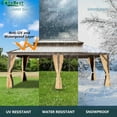 thumbnail image 3 of GAZEBETER 14' X 20' Permanent Hardtop Gazebo, Outdoor Galvanized Steel Double Roof Pavilion Pergola Canopy Wood-Looking with Aluminum Frame and Privacy Curtains for Garden,Patio, 3 of 8