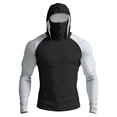 thumbnail image 2 of Dresfit Sun Shirts Mens Upf 50+ Hooded Fishing Shirt 2026 Summer Long Sleeve Outdoor Hoodies Big and Tall Cooling Workout Pullover with Face Mask Black M, 2 of 9