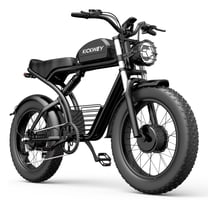 Kickwey 3000W Peak Dual Motor Electric Bicycle for Adults, 48V/23AH Battery Full Suspension Mountain Ebike, 20"x4.0" Fat Tires Max 36MPH Dirt Bike, 75 Miles Mechanical Disc Brake Motorcycle