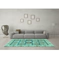 thumbnail image 3 of Ahgly Company Indoor Round Abstract Light Blue Modern Area Rugs, 4' Round, 3 of 4