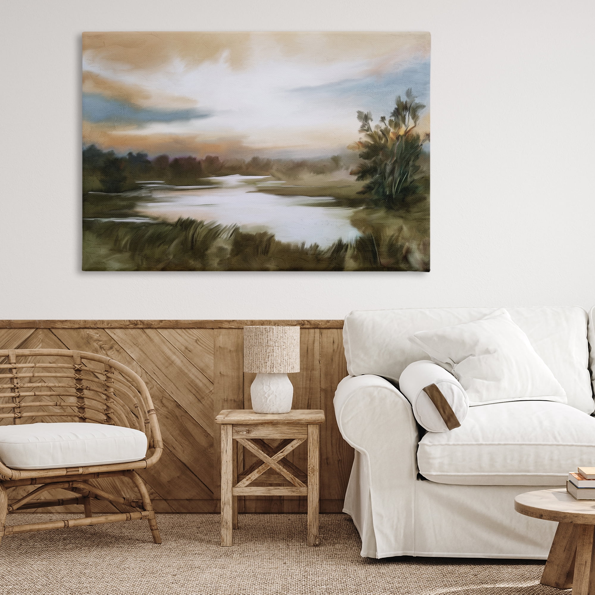 Stupell Industries Sunset Pond Countryside Canvas Wall Art, design by Kim Allen