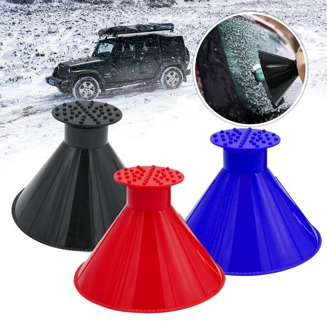 Rascador de hielo mágico, raspador de hielo mágico para coche con cono de embudo para raspadores de hielo para parabrisas, raspador de nieve redondo para coche Sincero Electrónica