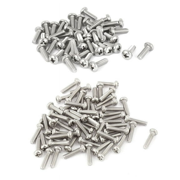 120 Pcs 304 Stainless Steel Round Screws Bolt 60pcs M2 X 4Mm & 60pcs M2 X 8Mm