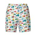 thumbnail image 4 of Lsque Mens Swim Trunks Cute Transport Pattern - Bathing Suit Compression Liner - Beach Swim Shorts Swimwear - (S-3XL) - Stretch Quick Dry -X-Large, 4 of 9
