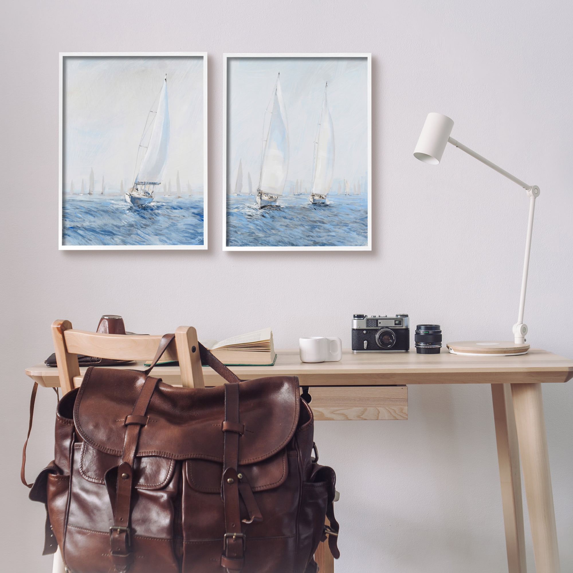 Stupell Industries Serene Sailboats Floating Cloudy Sea Sky Painting, 16 x 20, Design by Tim OToole