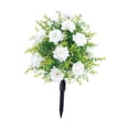 thumbnail image 2 of Flor artificial conmemorativa con estacas de tierra, decoración de jardín, rosas falsas para Blanco, 2 of 9