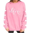 thumbnail image 6 of Feancey Cute Oversized Sweatshirts for Women Trendy Letter Printed Long Sleeve Shirts Fleece Lined Casual Loose Sweatshirt Holiday Tops Pink XS, 6 of 9
