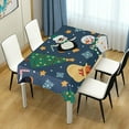 thumbnail image 7 of SKYSONIC Christmas Snowman Tablecloth Waterproof Washable Polyester Square Table Cover Durable Tablecloth for Kitchen Dining Table Party Decor (54 X 72 Inch), 7 of 7