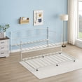 thumbnail image 2 of White Twin Daybed with Trundle, Space-Saving Sofa Bed for Guest Room & Small Spaces, Pull Out Bed Frame with Arch Headboard, No Box Spring Needed, Easy Assembly, 2 of 8