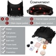 thumbnail image 2 of Bolso estilo hobo Sunwel Fashion con flecos de gamuza vegana para mujer, negro, 2 of 6