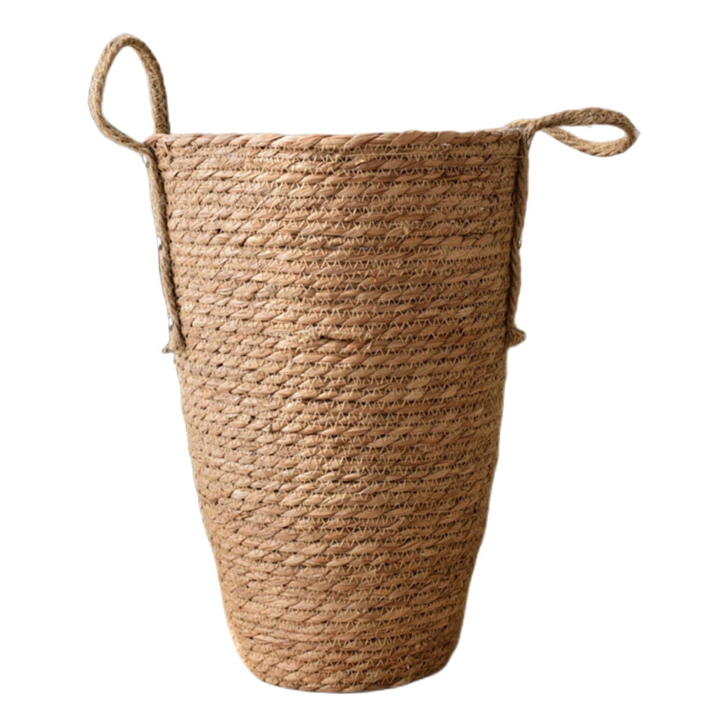 Handwoven Grass Flower Basket Wicker Plant Pot Hanging Outdoor Vase Decorative Planter for