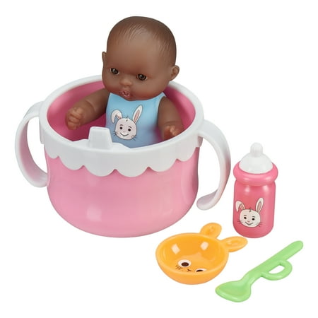 My Sweet Love Lots to Love Minis Feeding Time Play Set, 5 Pieces, African American