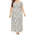 thumbnail image 2 of Zorckvet Dresses for Women Flowy off the Shoulder Trendy Long Short Sleeve A Line Plus Size Womens Dress Fashion, 2 of 9
